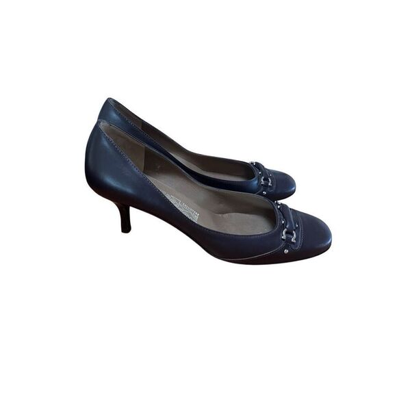 Salvatore Ferragamo Brown Leather Square Toe Pumps Heels Horse Bit Size 8.5 C US - Picture 2 of 12